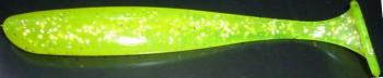 4` Slim Football Tail - Chartreuse Silver Glitter